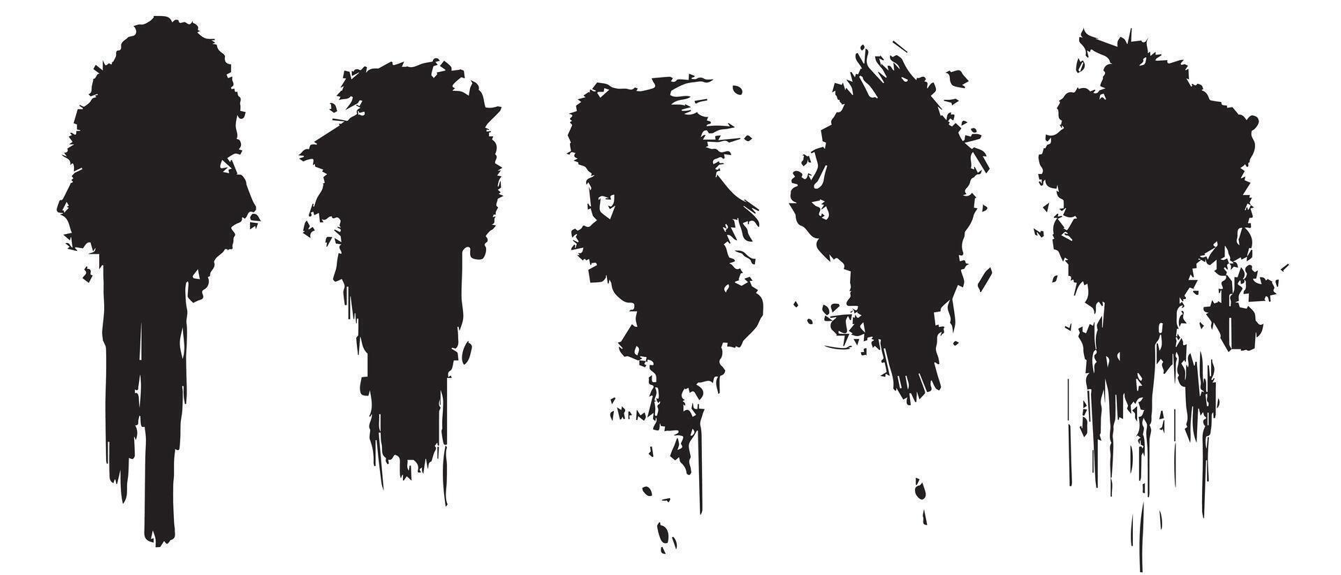 Water-Ink Splatter Textures in Black for High Resolution vector