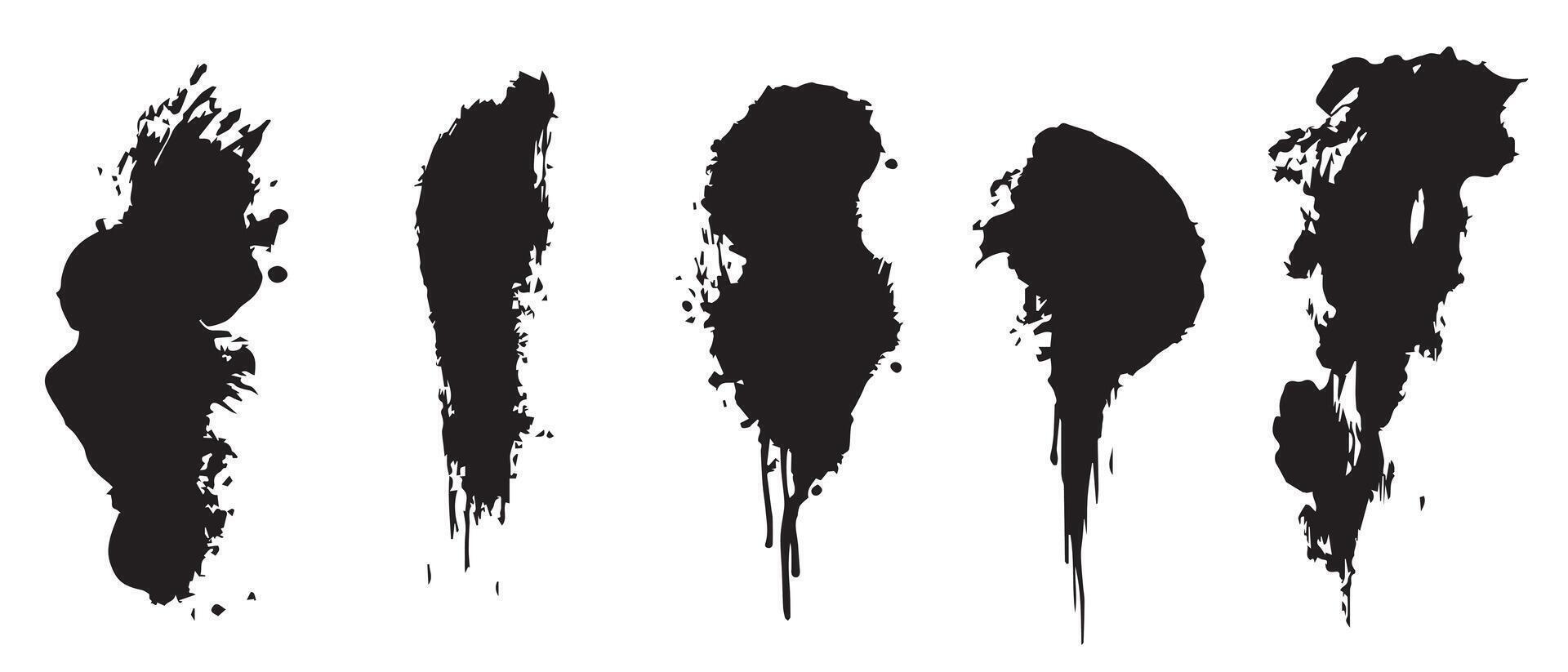 High-Detail Ink Backgrounds in Black for Visuals vector