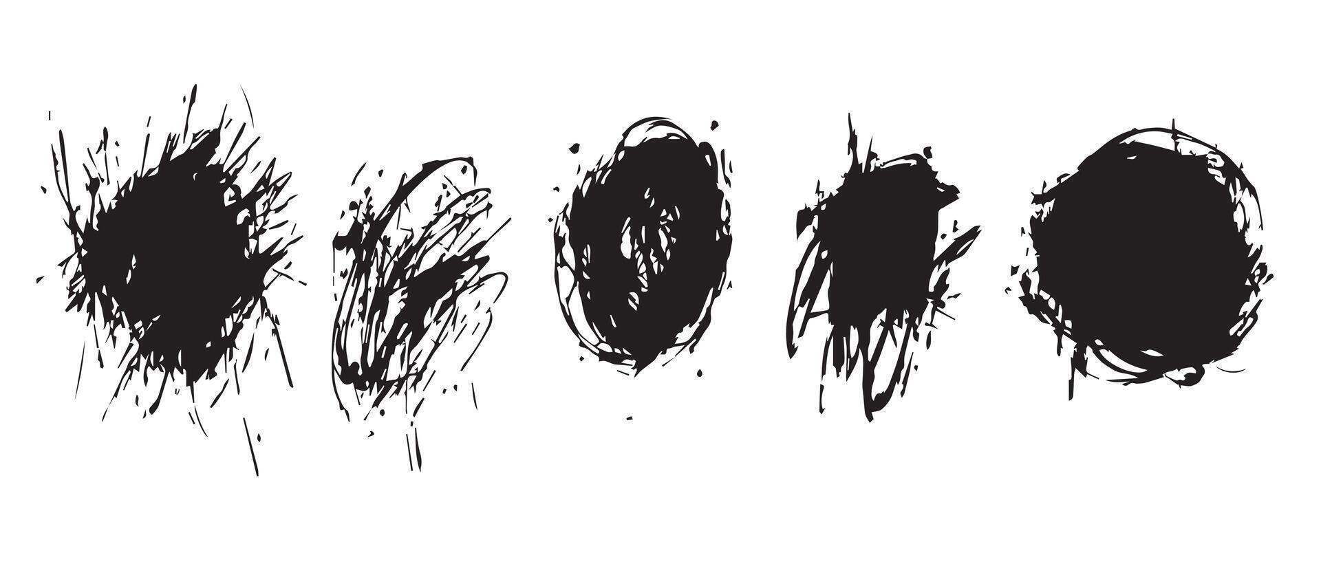 Monochrome Ink Splatters for Minimal Backgrounds vector