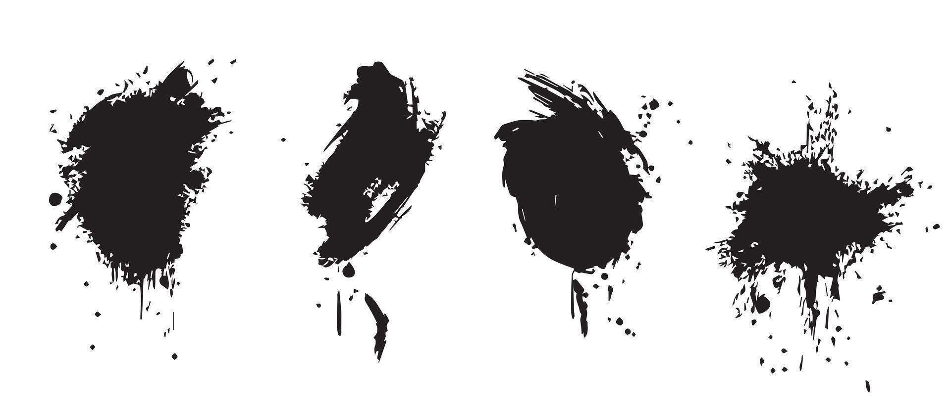 Blot Ink Backgrounds in Black for Print Design vector