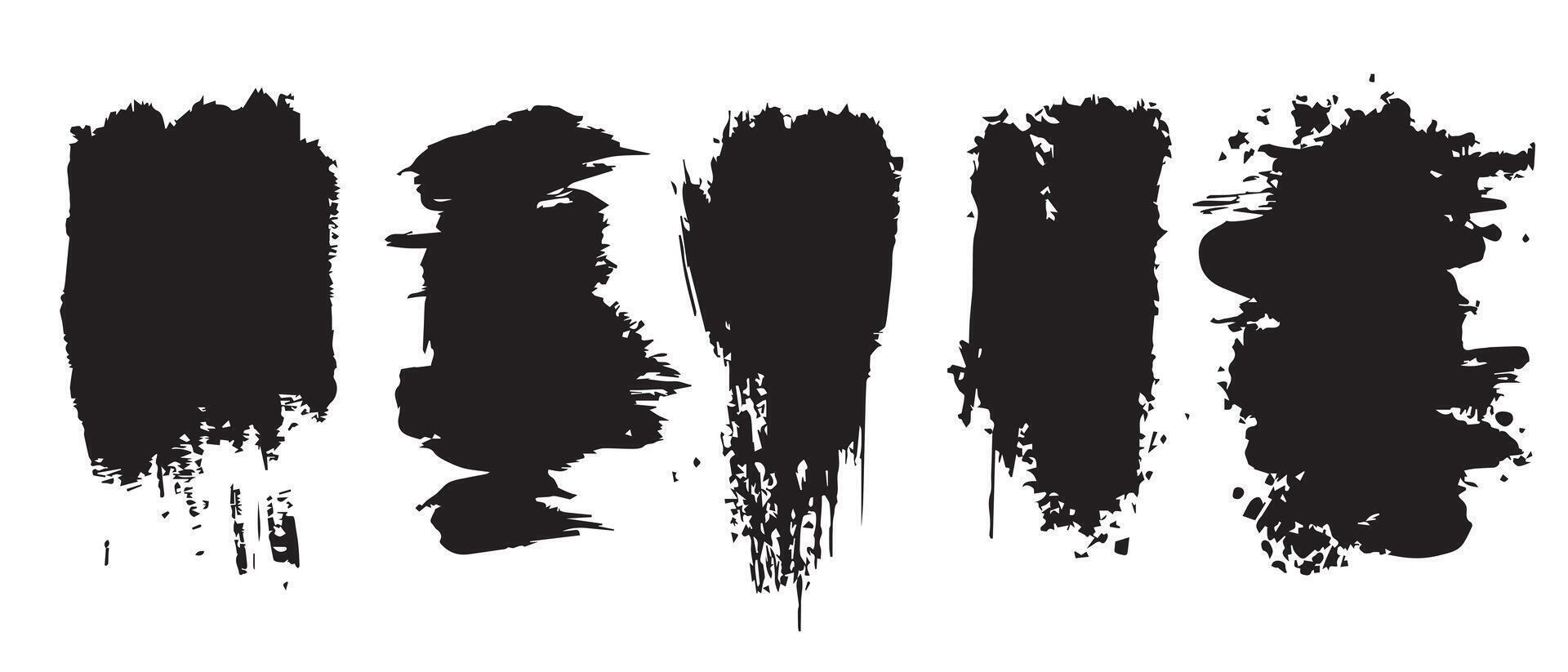 Splattered Ink on Paper Style Backgrounds in Black vector