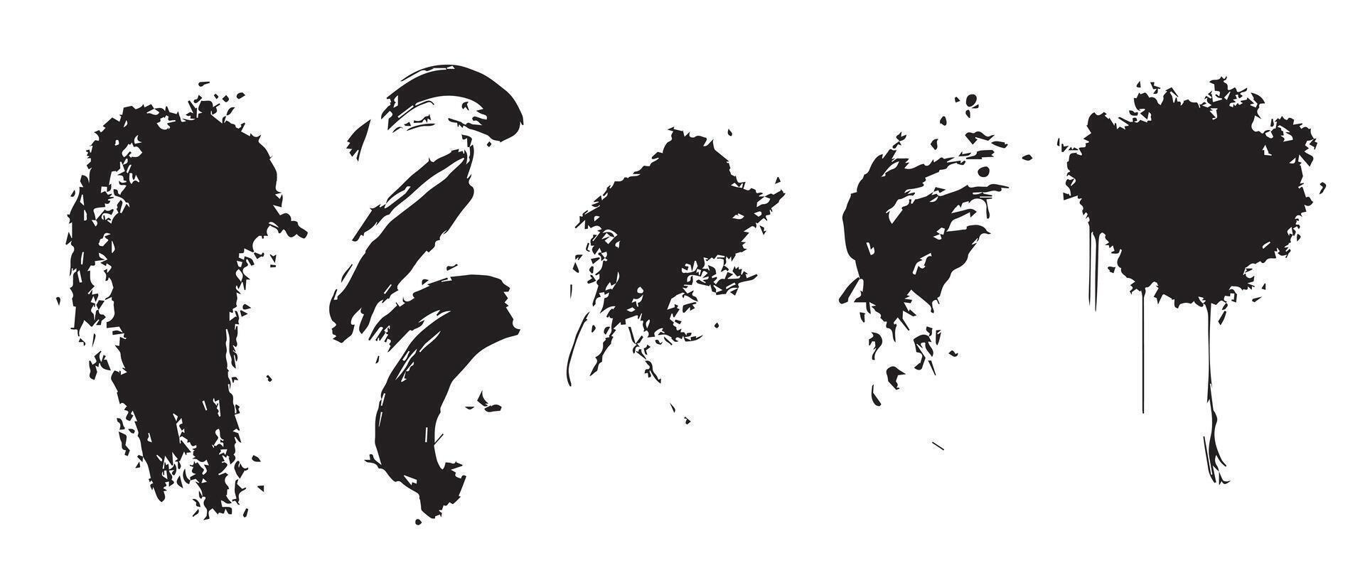 Blotted Ink Splatters in Black for Posters vector