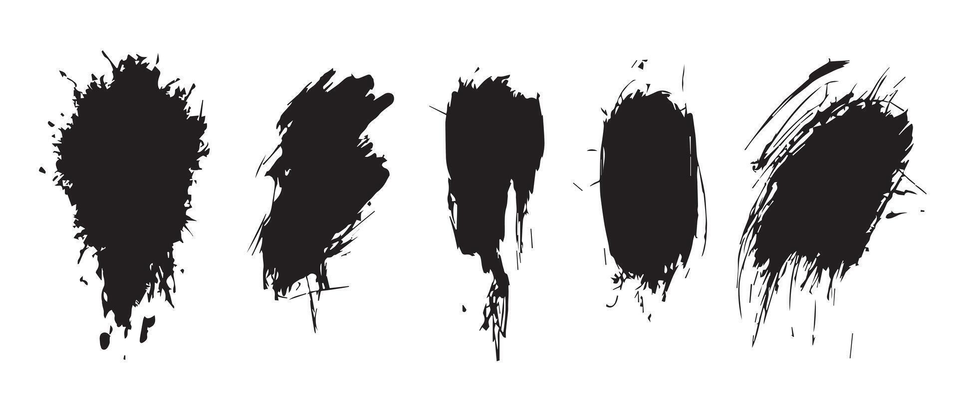 Messy Ink Spot Backgrounds in Black vector