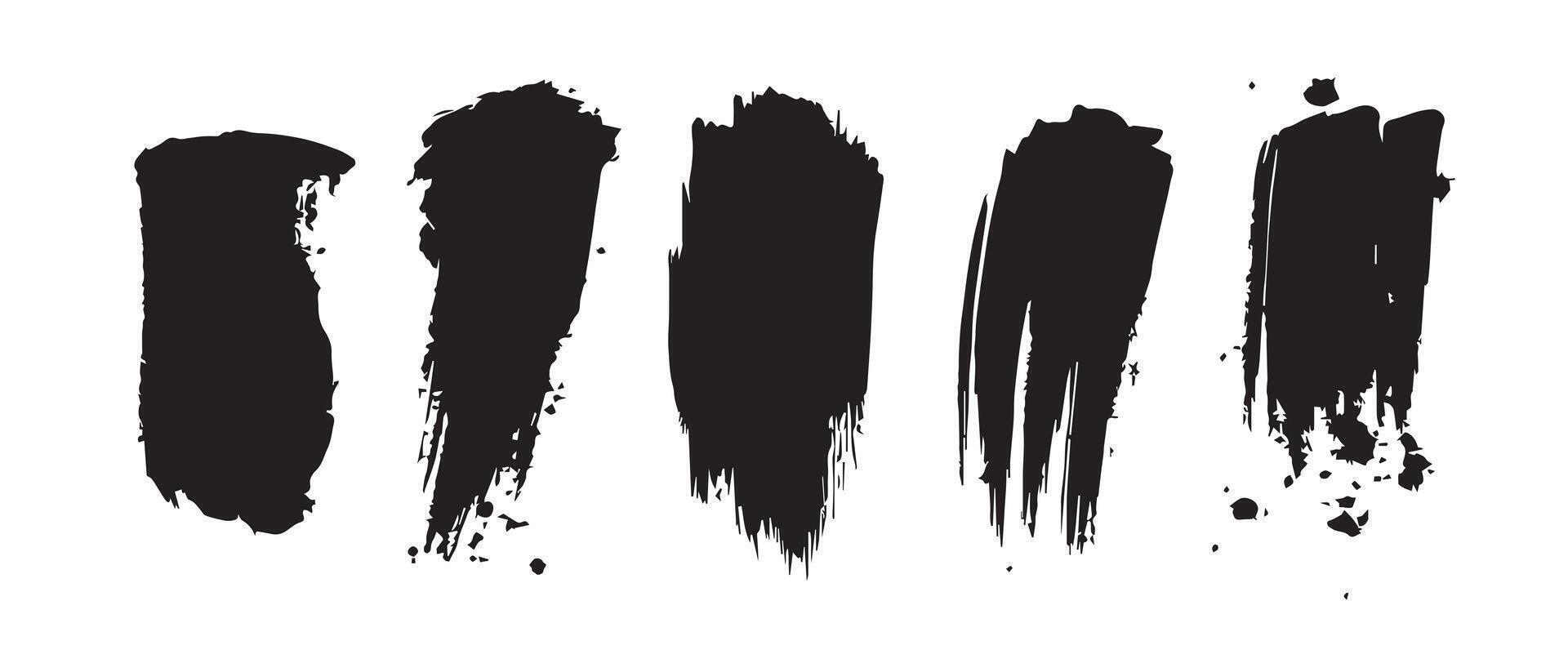 Sketchy Black Brush Strokes for Digital Design vector