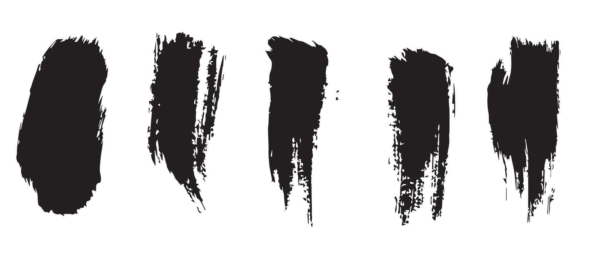Clean Finish Black Brush Strokes for Print Use vector
