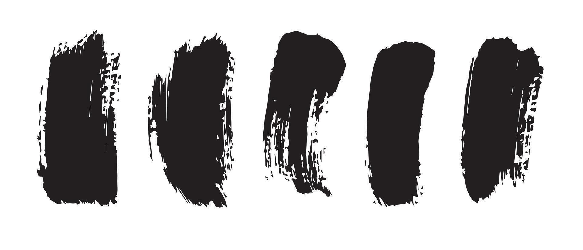 Sharp Swatch Black Brush Strokes for Layout Use vector