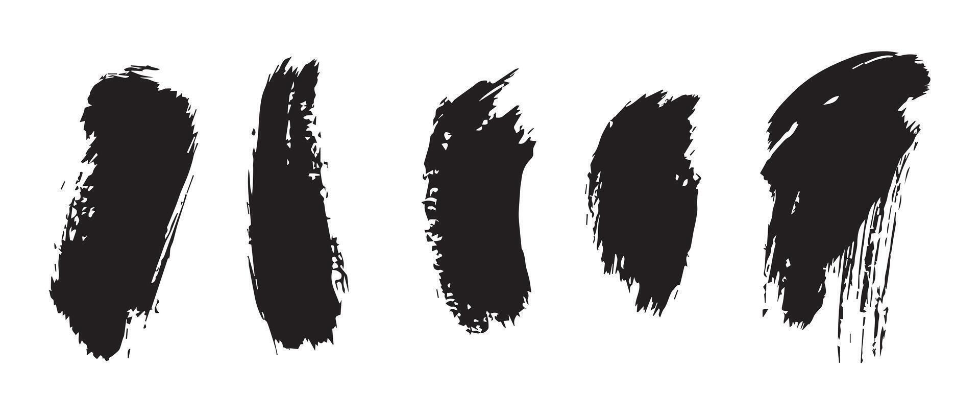 Painterly Style Black Brush Strokes for Print Design vector