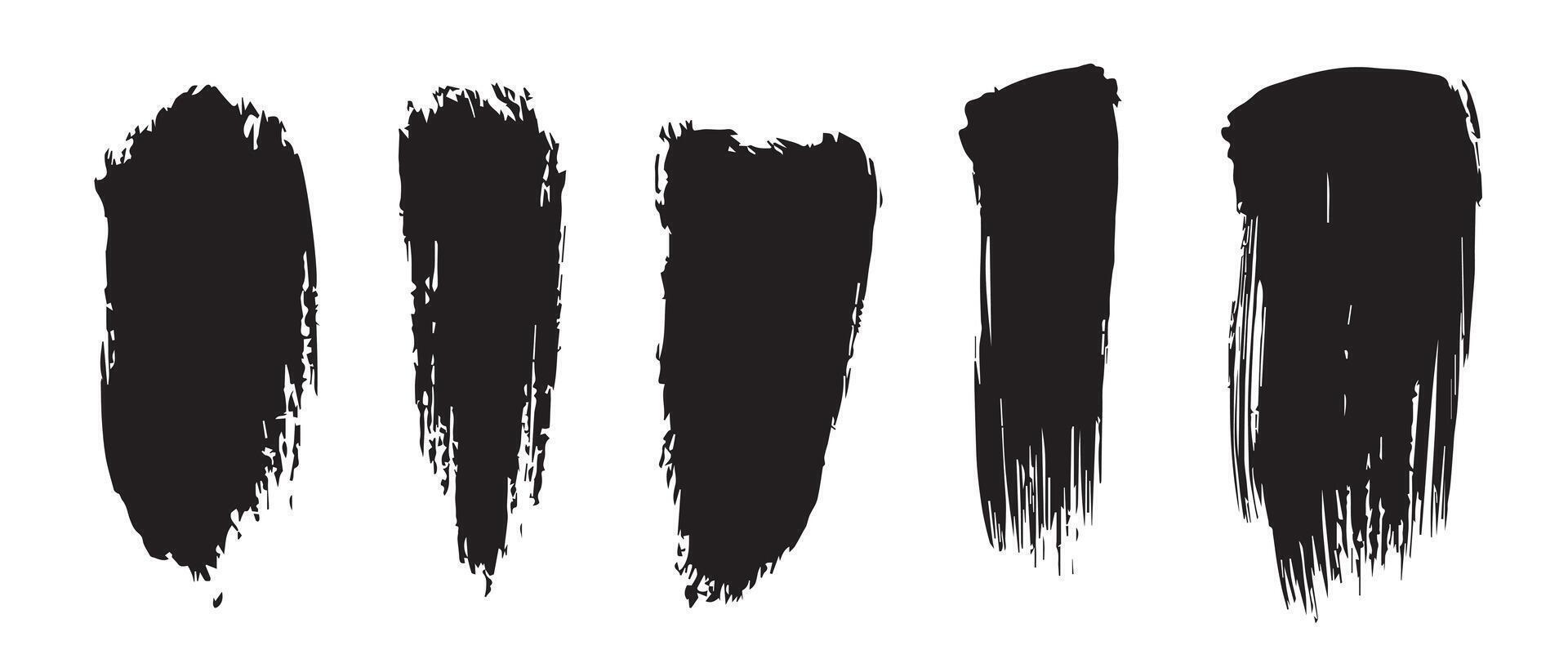 Asymmetrical Black Brush Strokes for Abstract Work vector