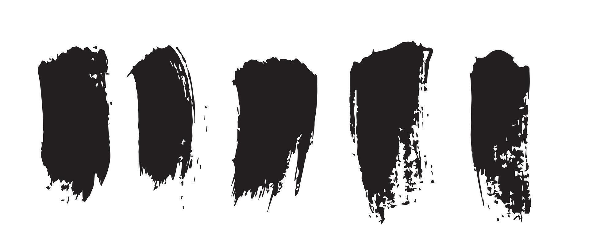 Focal Black Brush Strokes for Centered Design vector