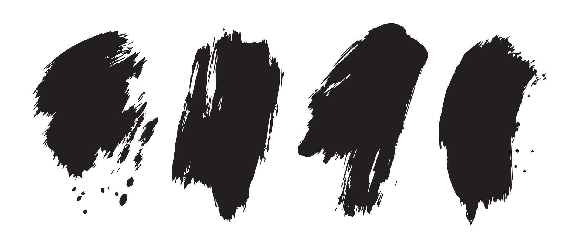 Compressed Black Brush Strokes for Clean Use vector