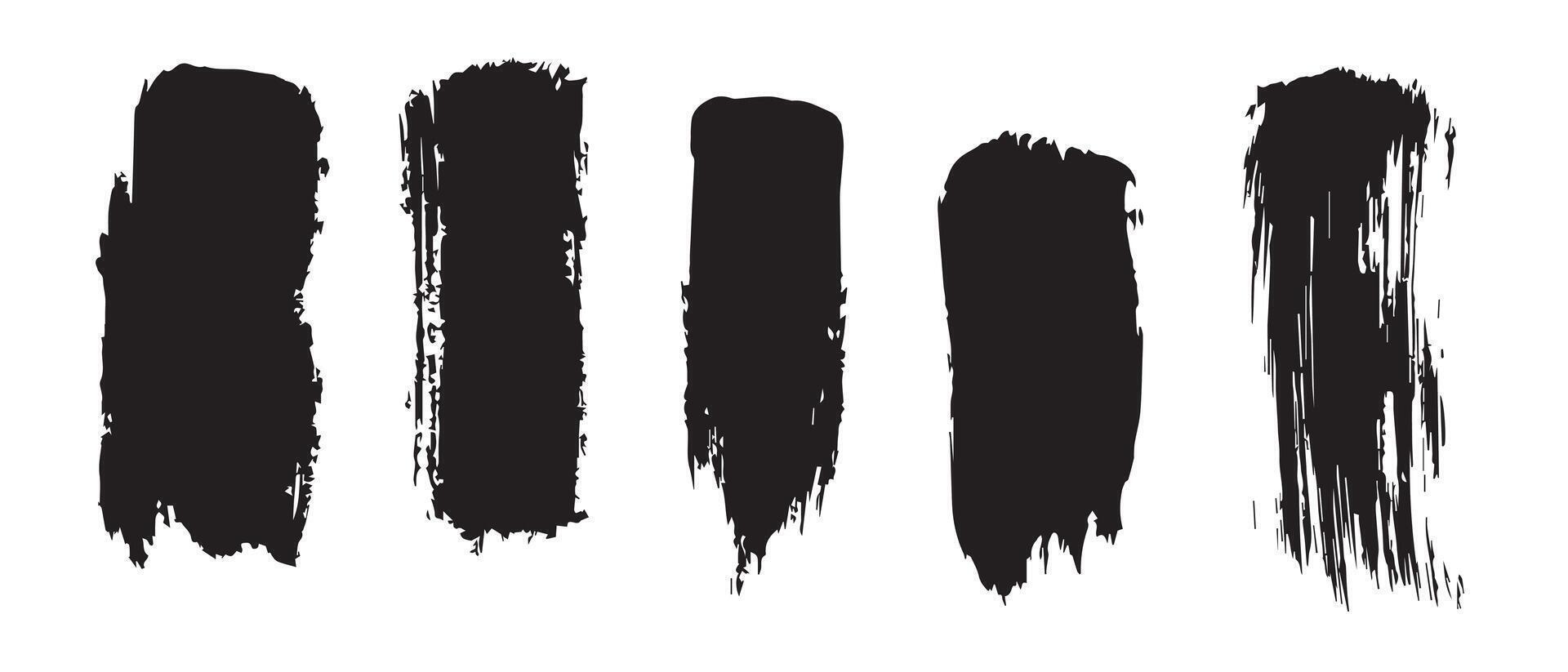 Solid Black Brush Strokes for Grounded Design vector