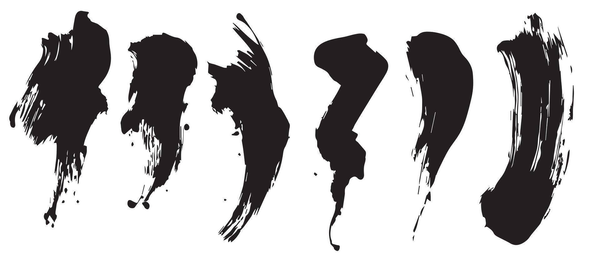 Abstract Edges Black Brush Strokes for Layout Ideas vector