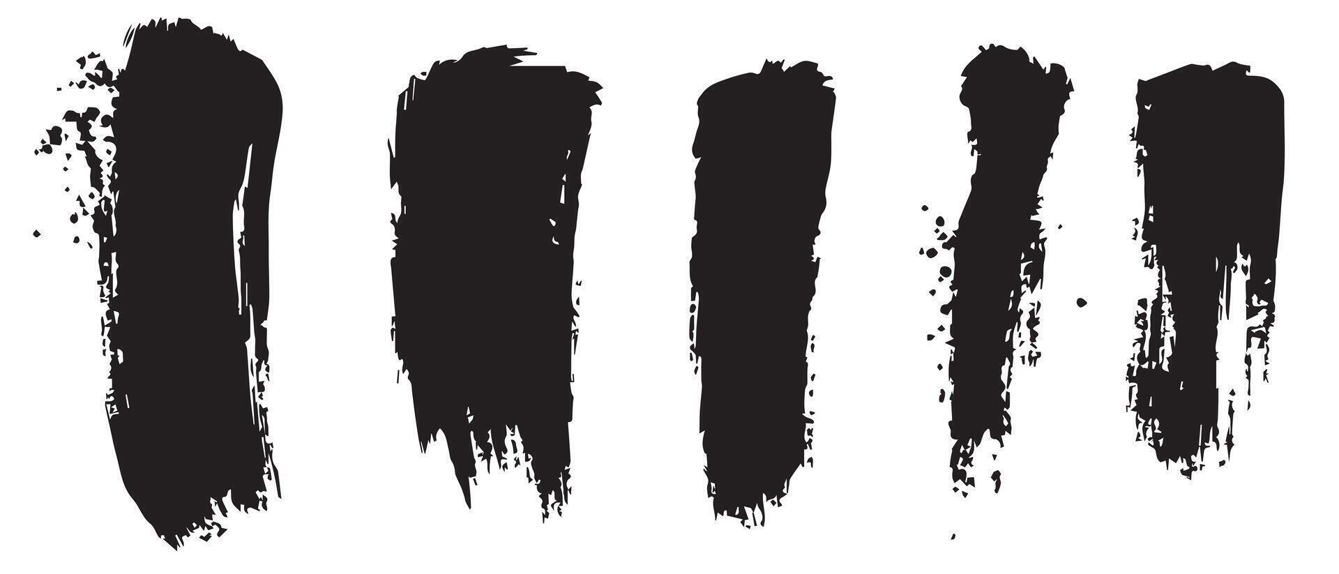 Classic Texture Black Brush Strokes for Print Media vector
