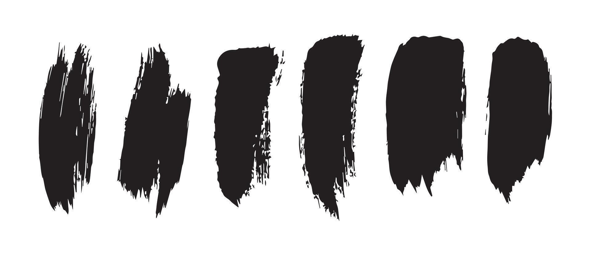 Brush Dragged Black Strokes for Grainy Designs vector
