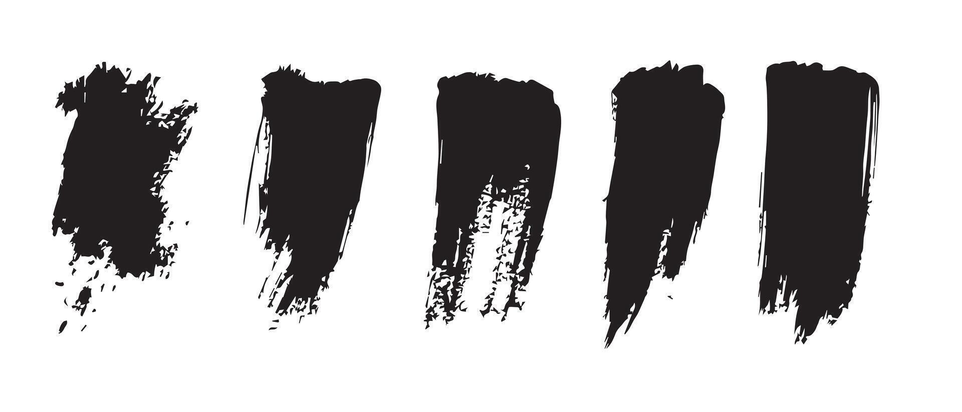 Flat Ink Black Brush Strokes for Digital Artwork vector
