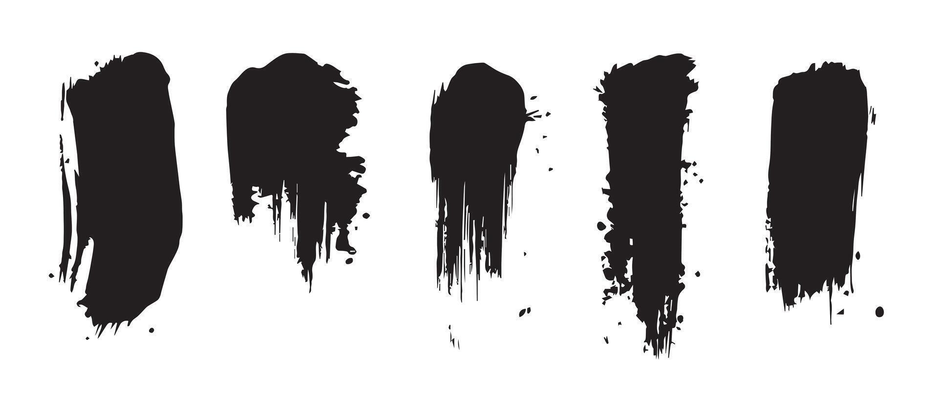 Intuitive Black Brush Strokes for Creative Layouts vector