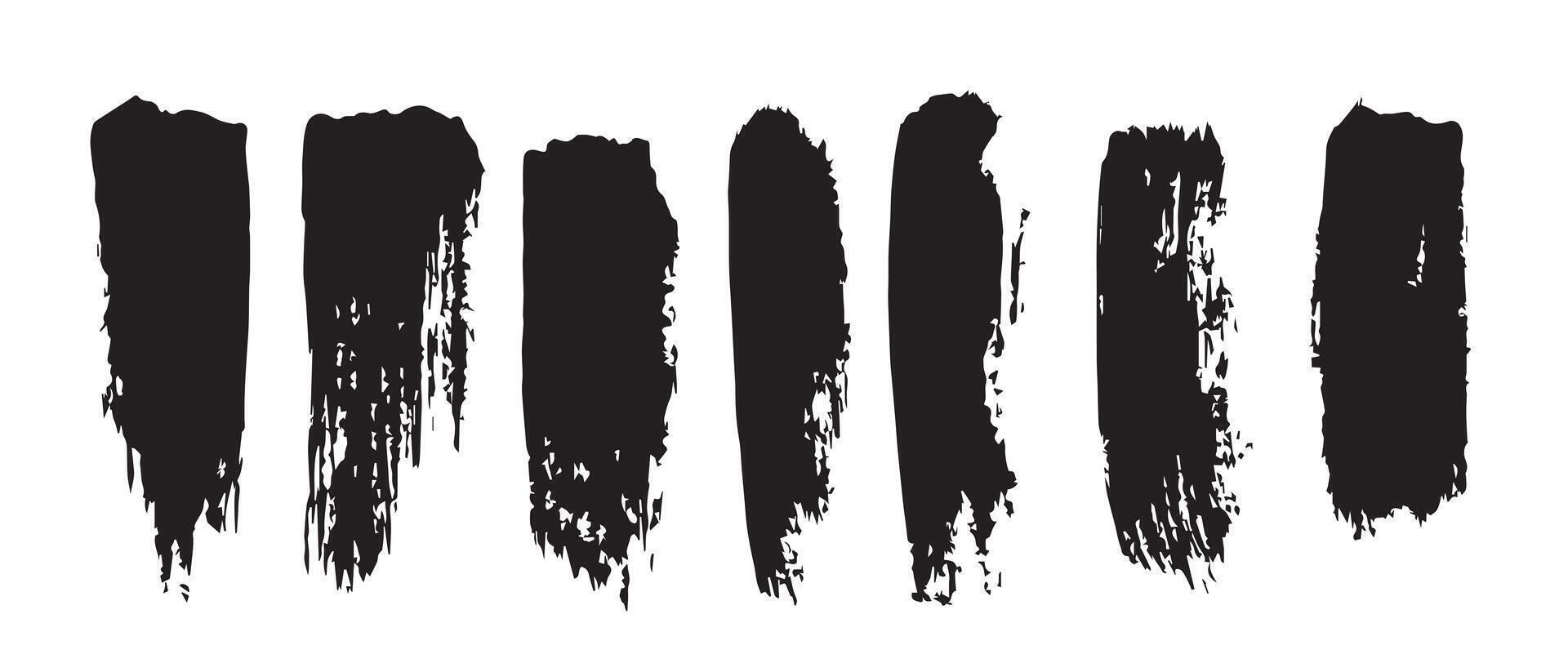 Realistic Black Brush Strokes for Artistic Work vector