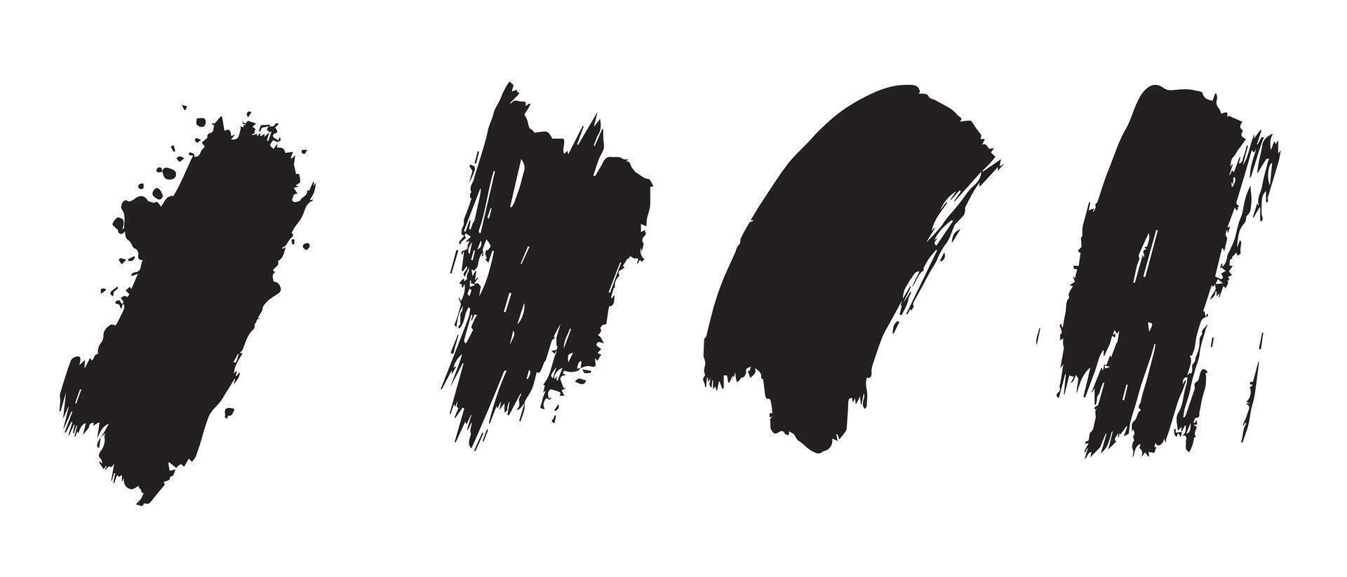 Stylized Black Brush Strokes for Print Packs vector