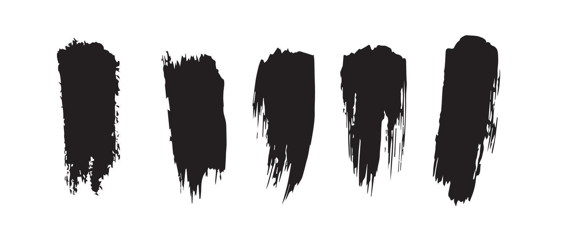 Rich Black Brush Strokes for Branding Assets vector