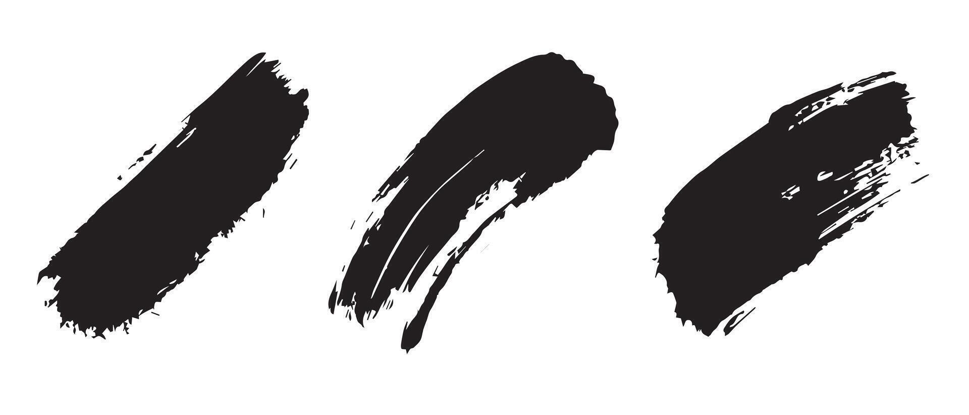 Authentic Black Brush Strokes for Creative Media vector