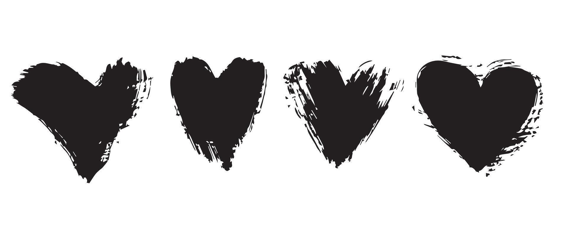 Grunge Love Symbols in Black for Posters vector