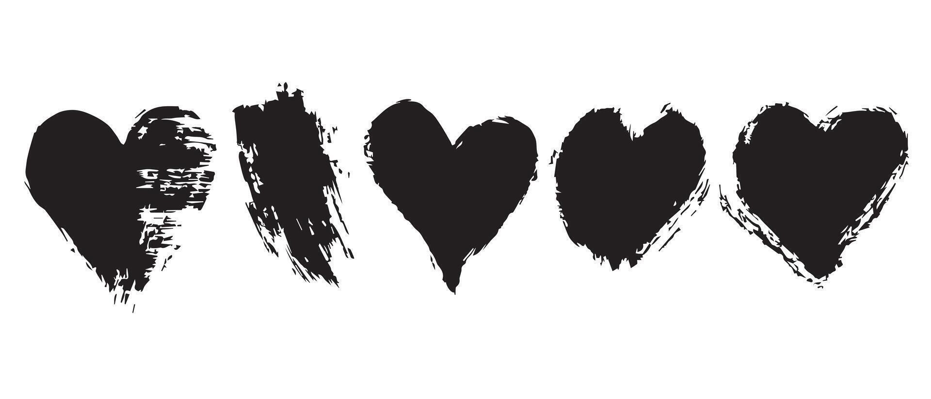 Distressed Black Heart Graphics for Edgy Art vector