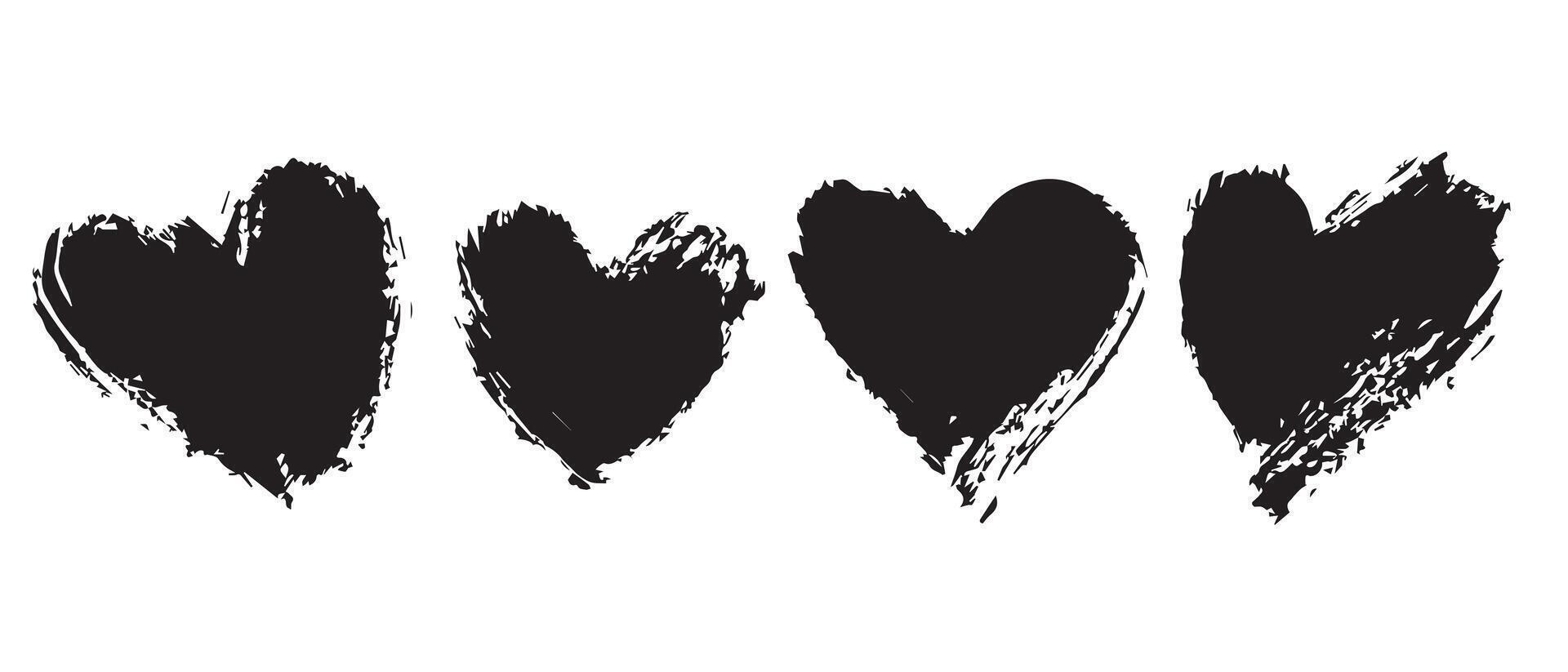 Gritty Black Heart Graphics for Creative Art vector