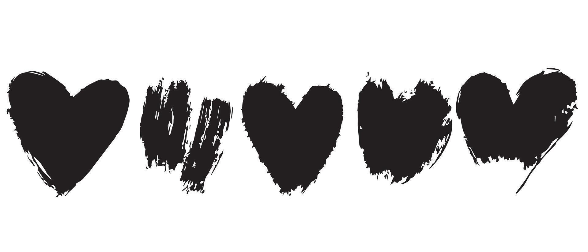 Urban Black Heart Graphics for Edgy Designs vector