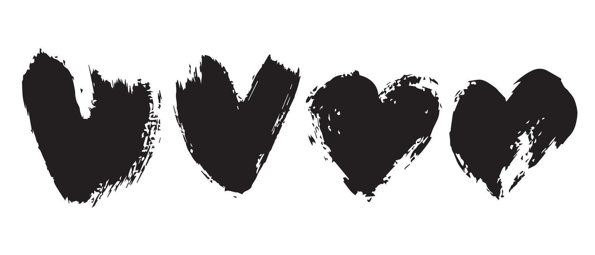 Punk-Style Black Heart Graphics for Alternative Design vector
