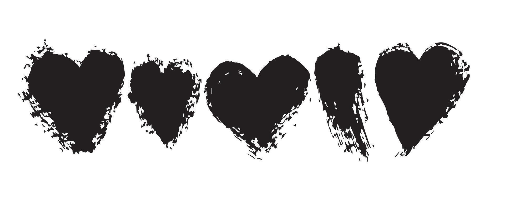 Gothic-Inspired Black Heart Graphics vector