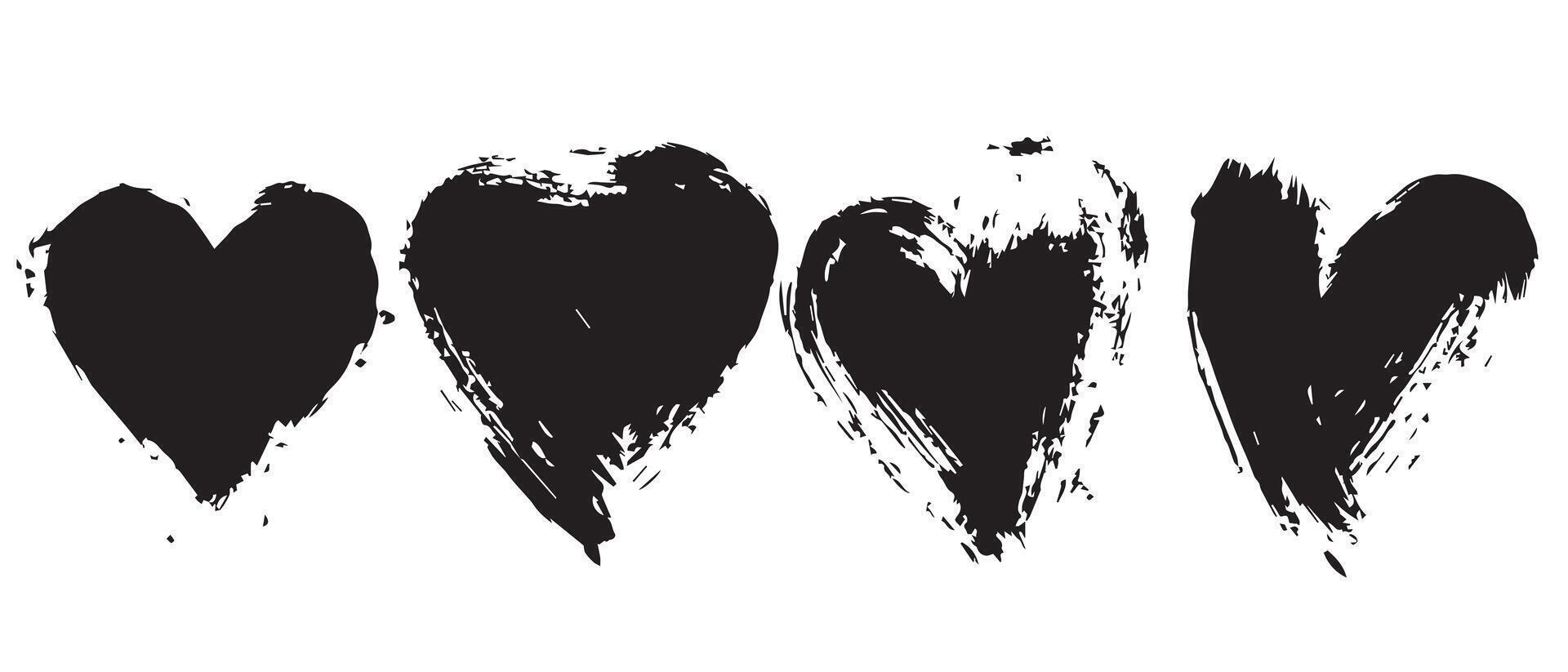 Scratch Texture Black Hearts for Layout Art vector