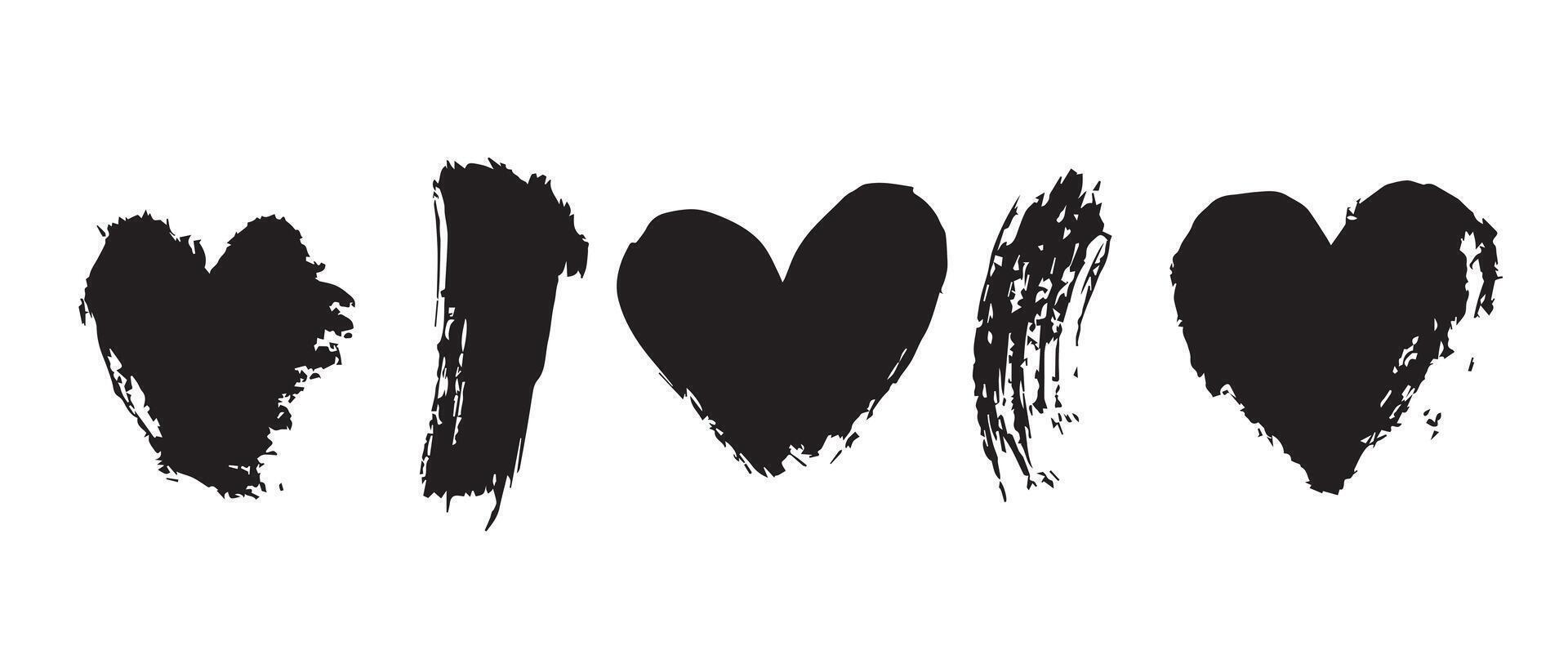 Grunge Love Elements in Black for Posters vector