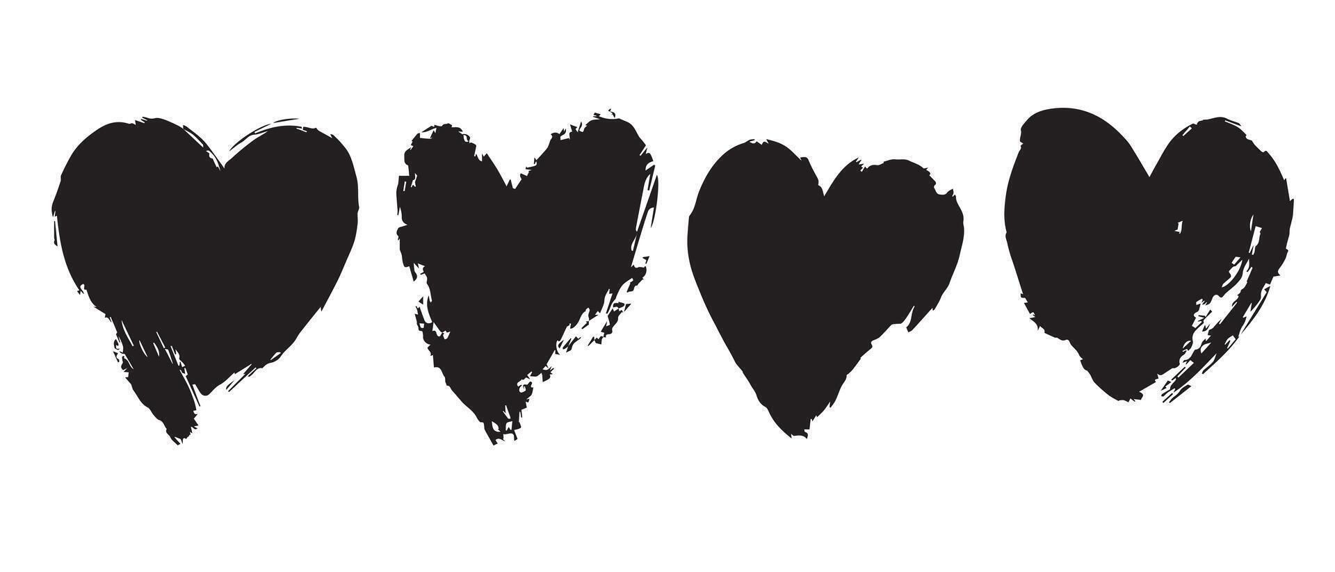 Tattered Black Heart Graphics for DIY Art vector