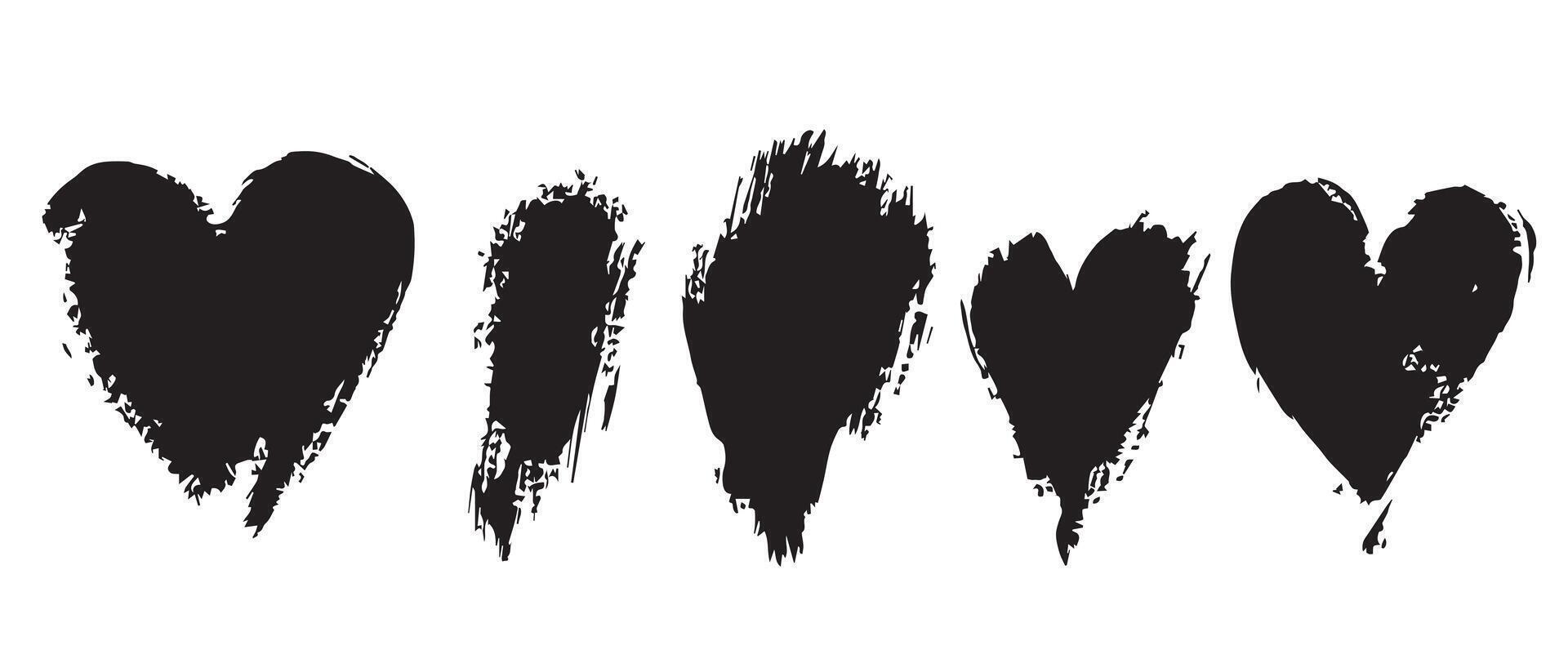 Shaded Black Heart Graphics for Dark Themes vector