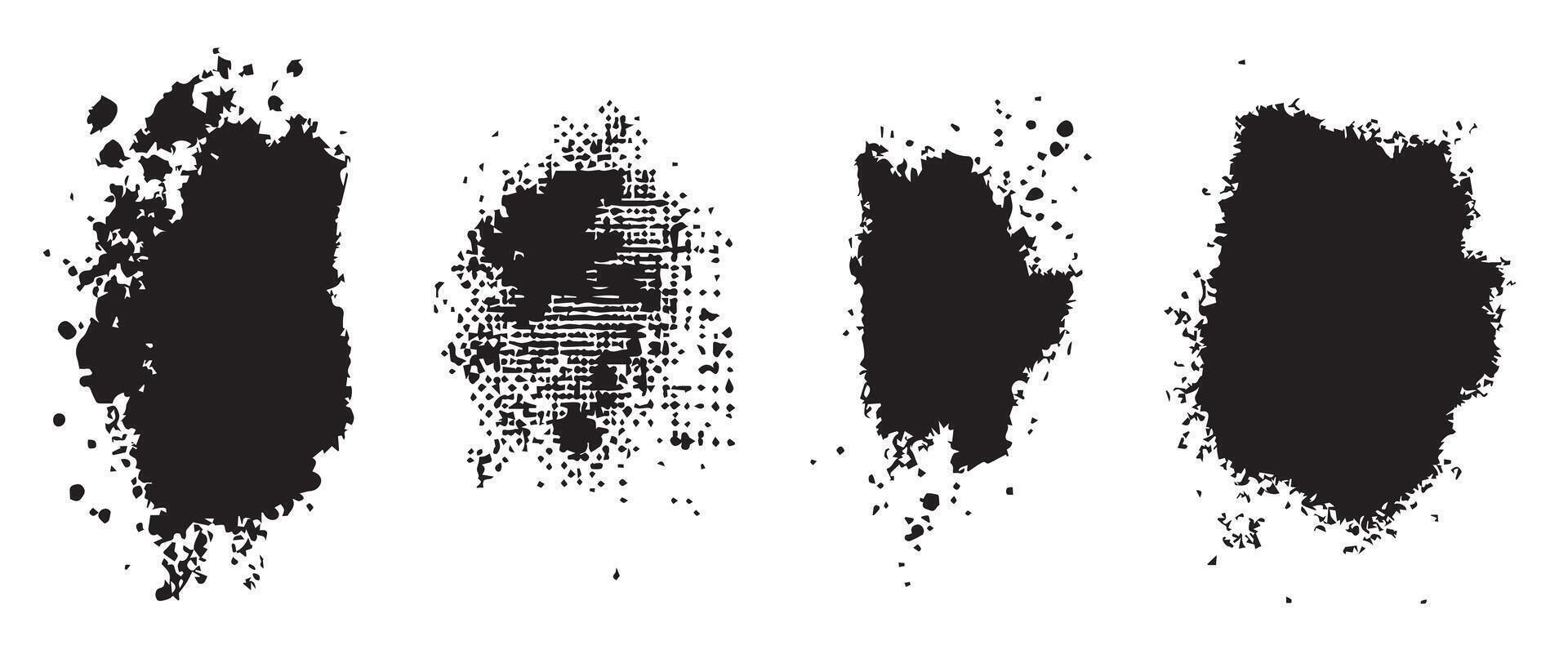 Abstract Ink Blots in Black and White for Backgrounds vector