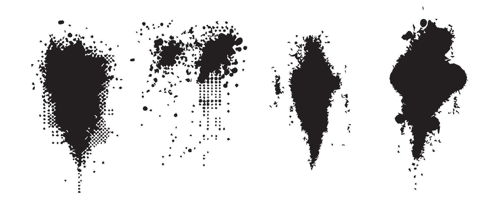Abstract Splattered Ink Blot Textures vector