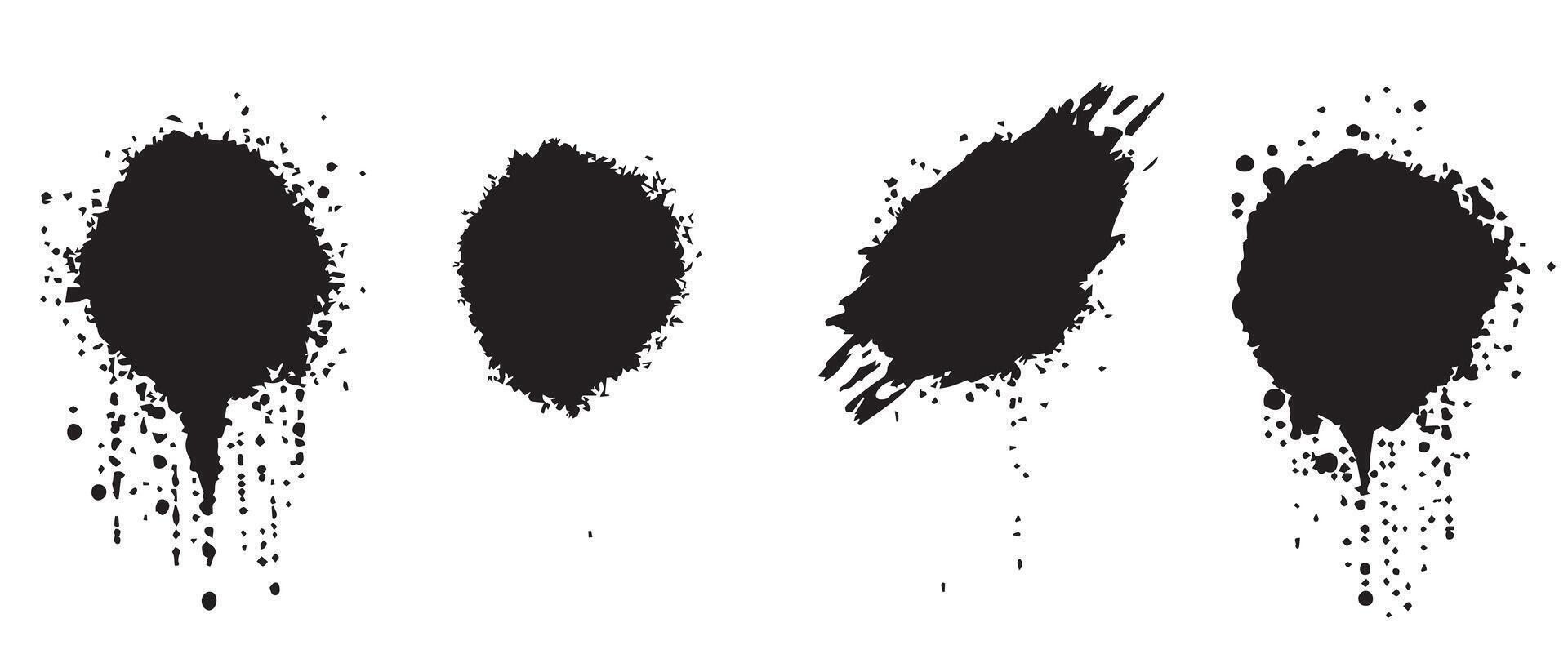 High-Contrast Ink Blots for Artistic Layouts vector