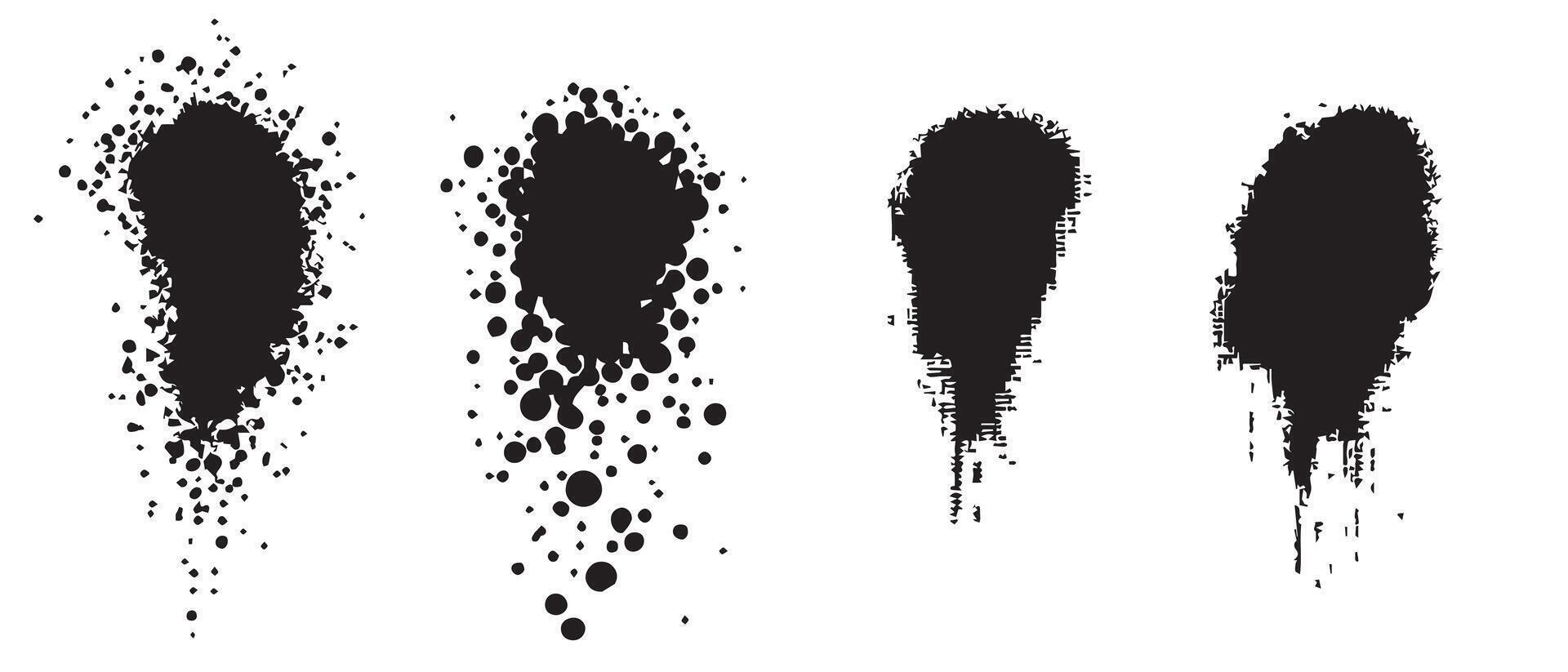 Smudged Ink Blot Textures in Black and White vector
