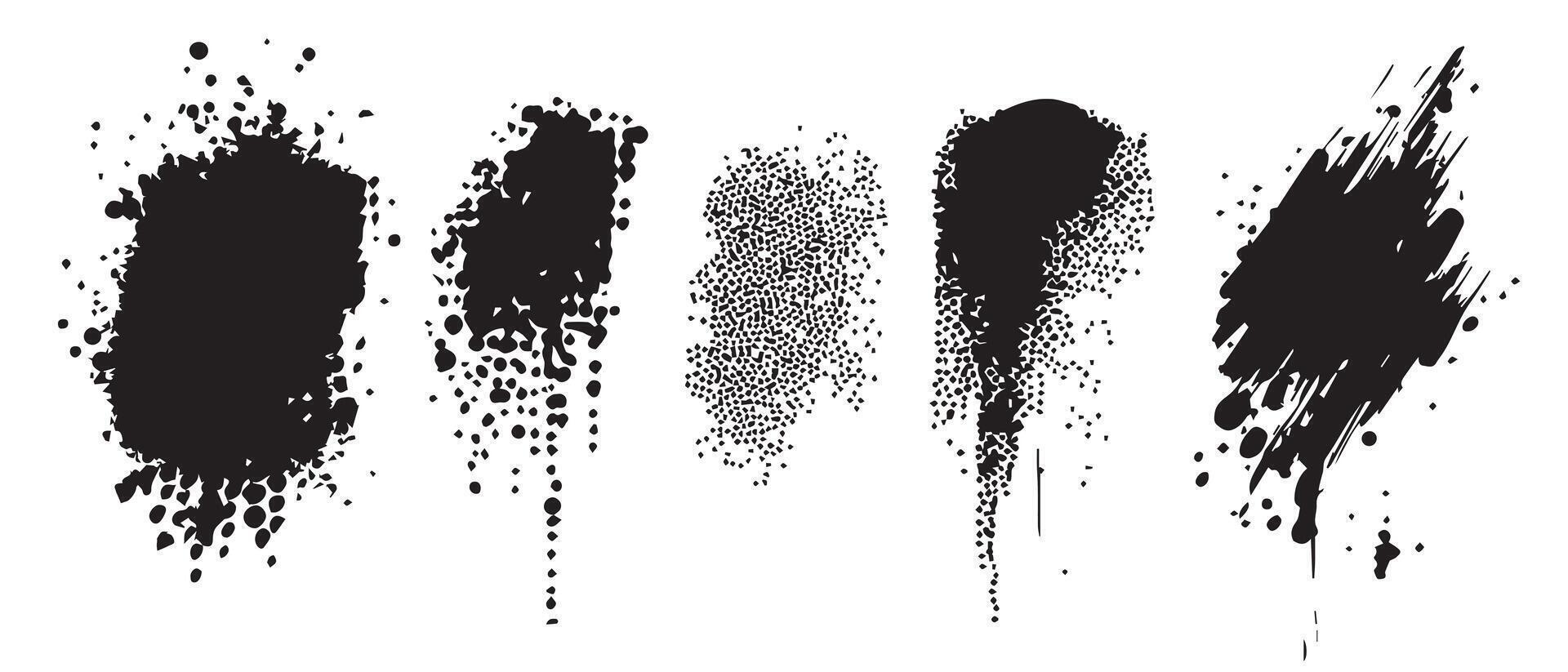 Expressive Ink Blots in Black and White vector