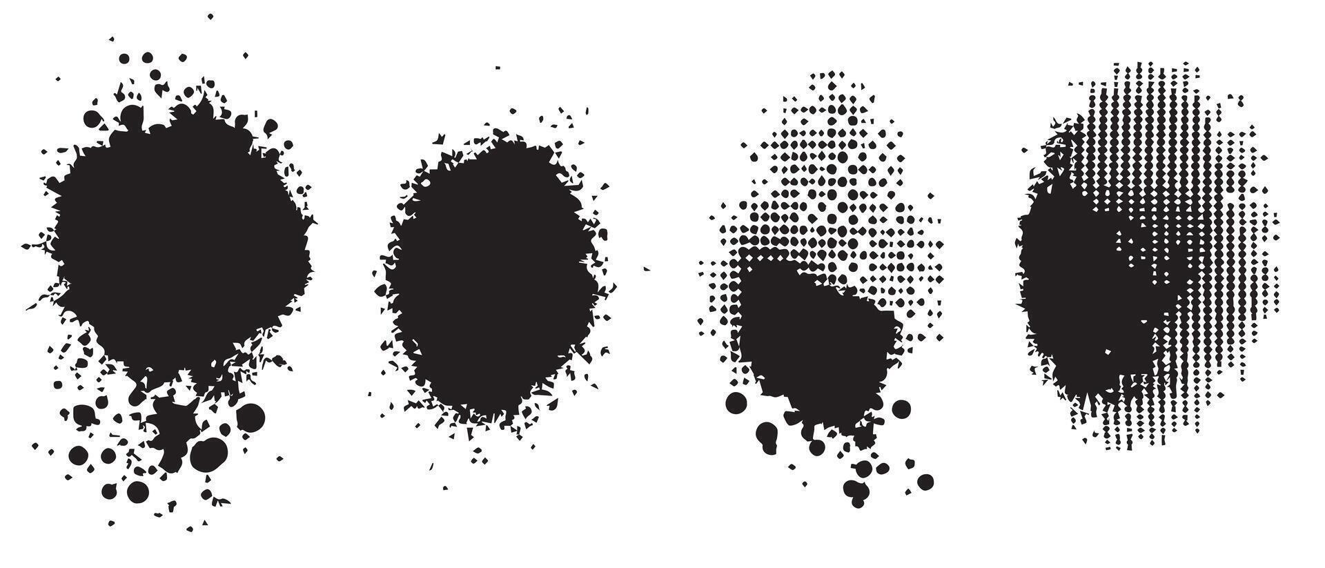 Grayscale Ink Blots for High-Resolution Design vector