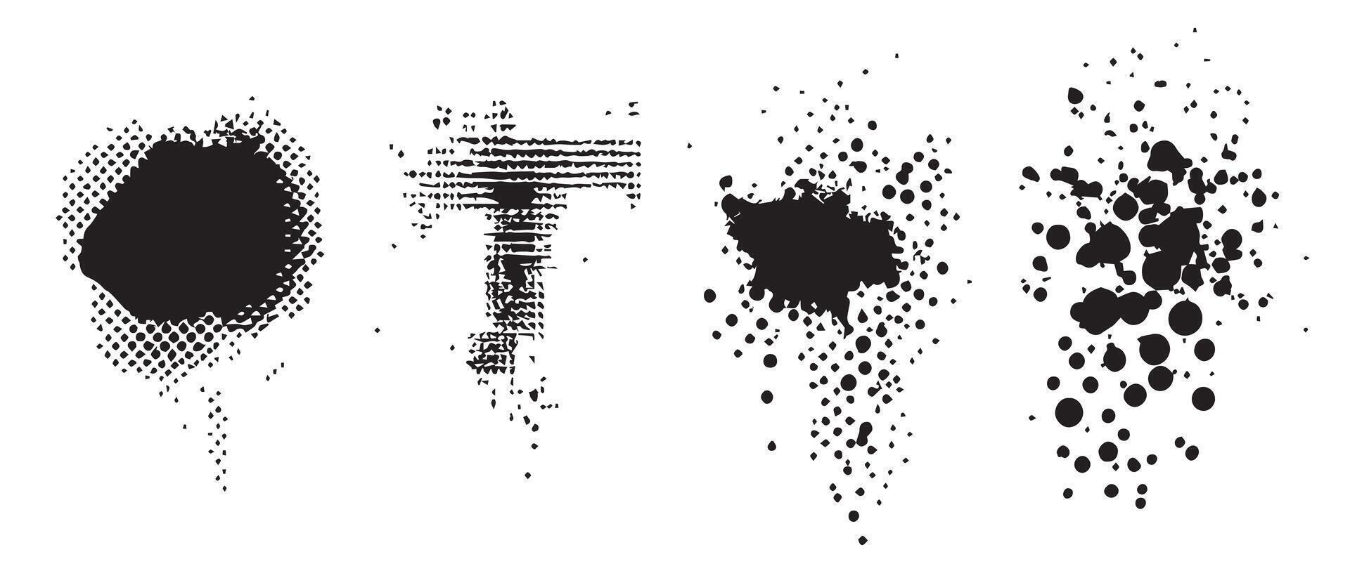 Dripping Ink Textures in Black and White vector