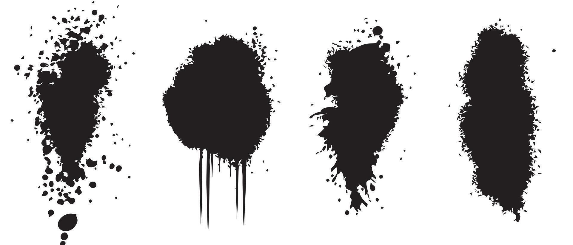 Messy Ink Blot Illustrations in Monochrome vector