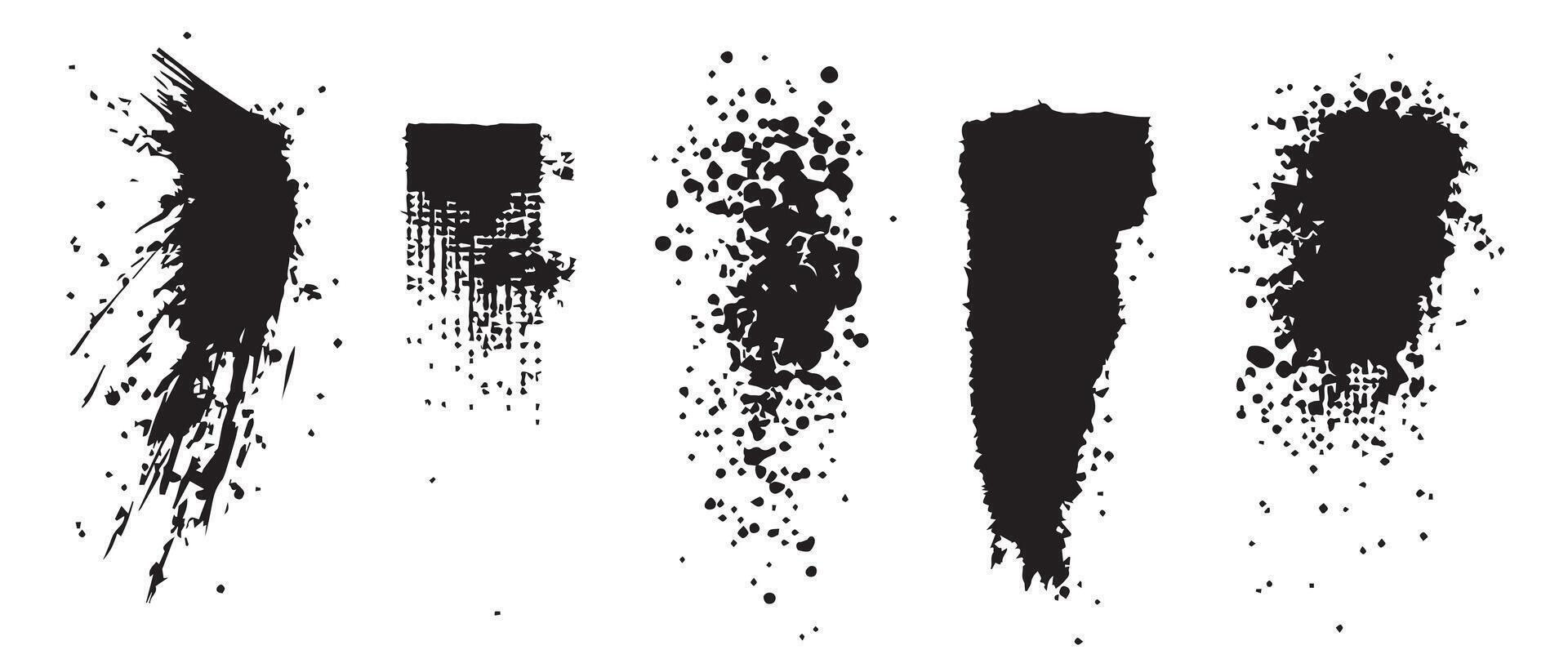 Abstract Black and White Ink Forms for Layouts vector