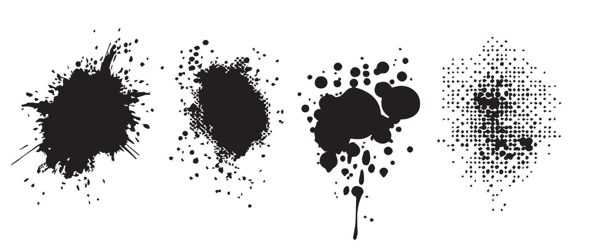 High-Def Ink Blot Textures in Neutral Tones vector