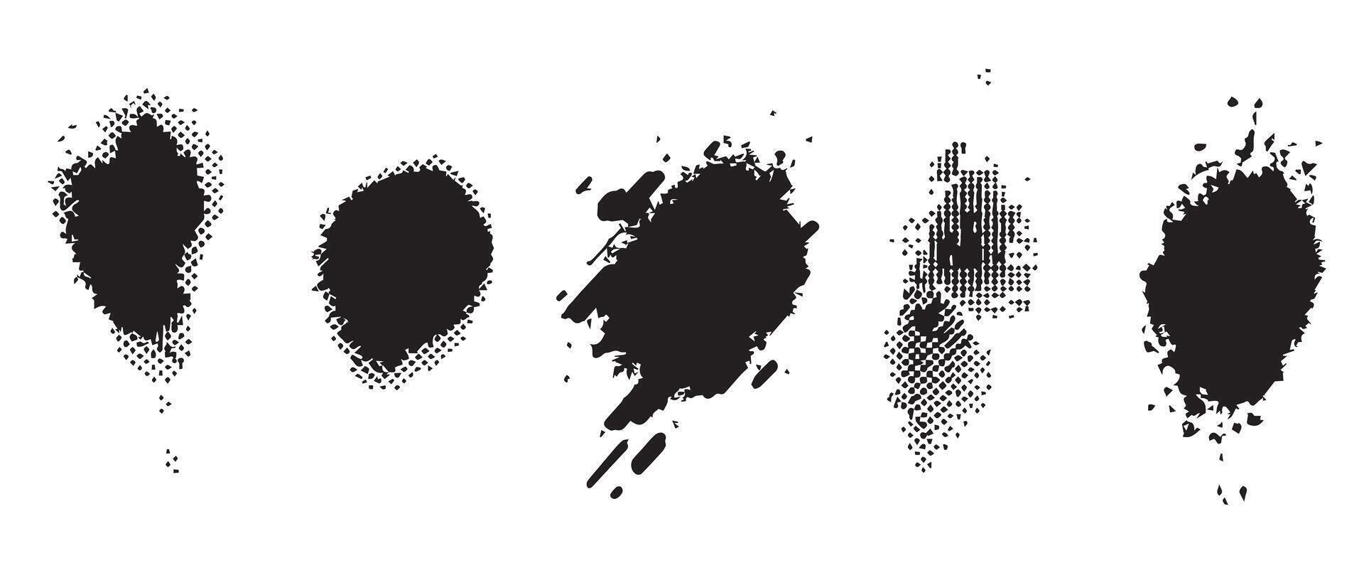 Moody Ink Textures in Black and White vector