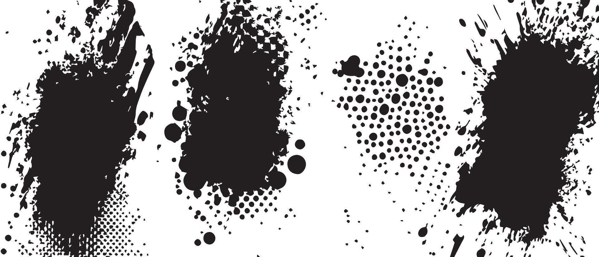 Minimal Grunge Ink Blot Textures vector