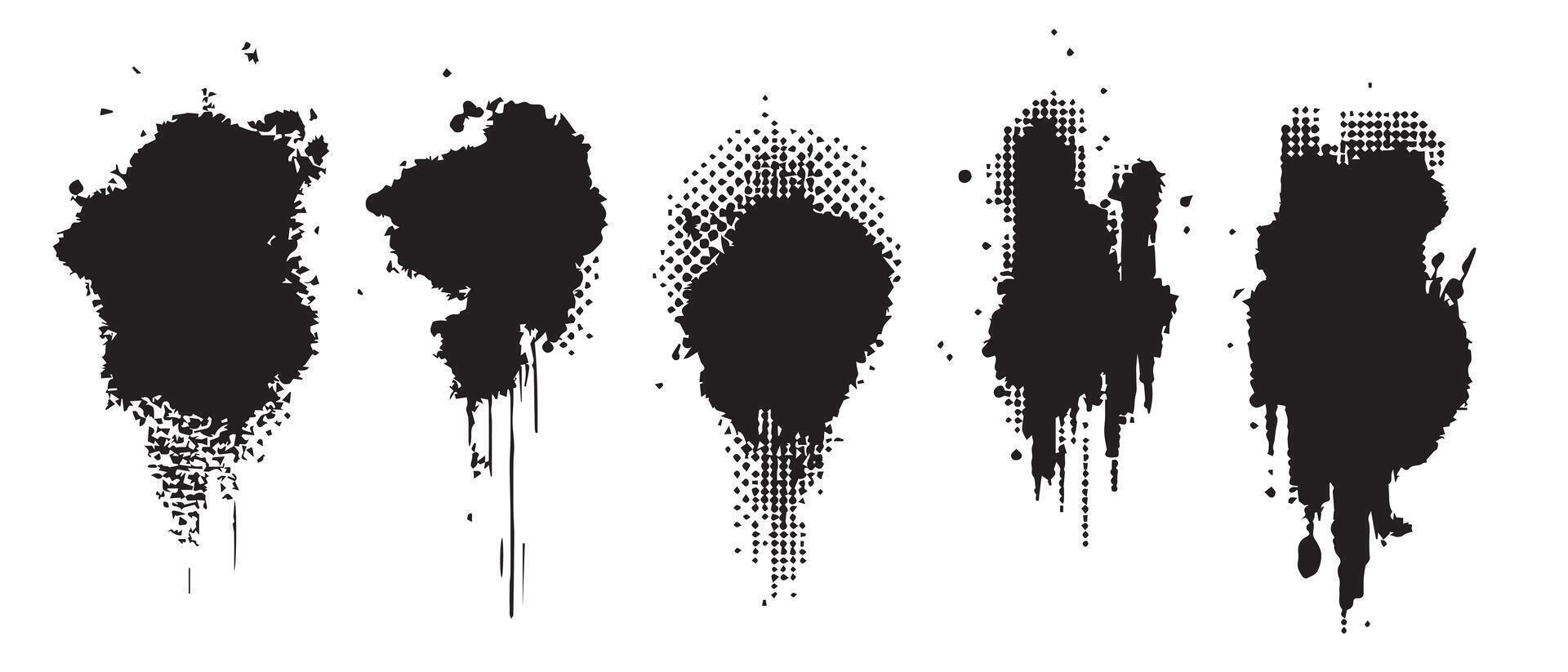 Smudged Monochrome Ink Backgrounds vector