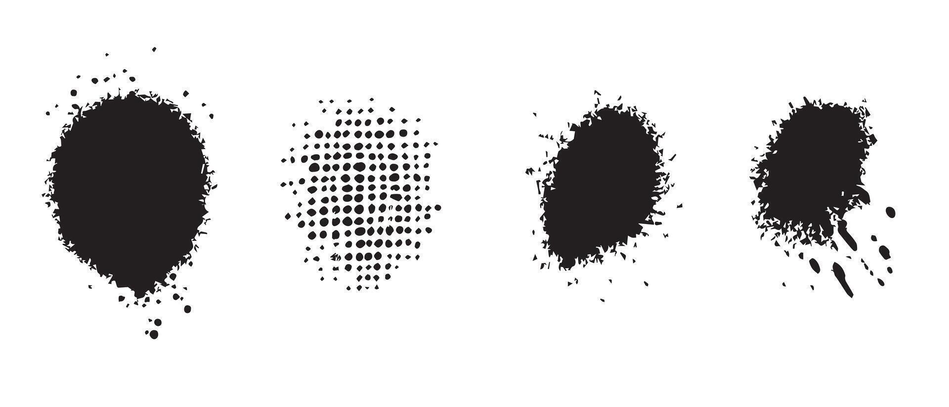 Black Ink Bloom Patterns in Monochrome vector