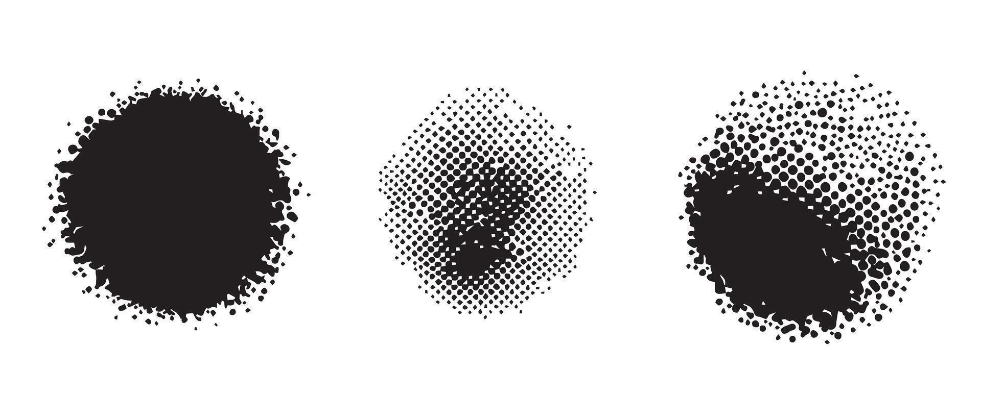 Realistic Ink Blot Marks in Black and White vector