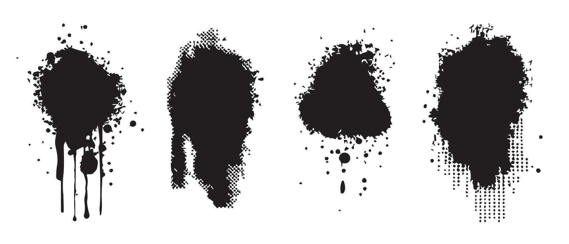 Ink Splash Textures in Grayscale vector
